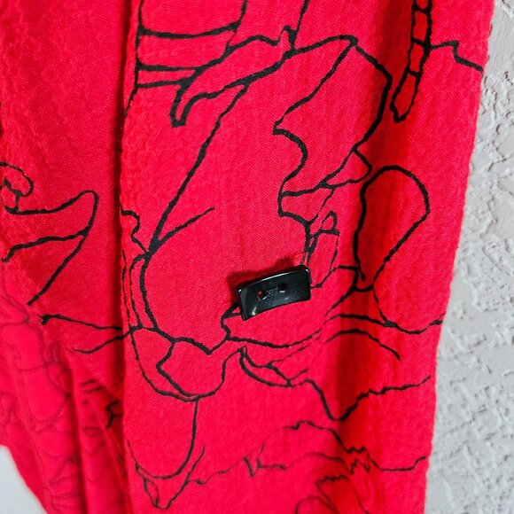 Ali Miles Woman Size XL Tunic Asymmetric Hem Roll Tab Sleeve Center Pleat Color - Picture 5 of 8